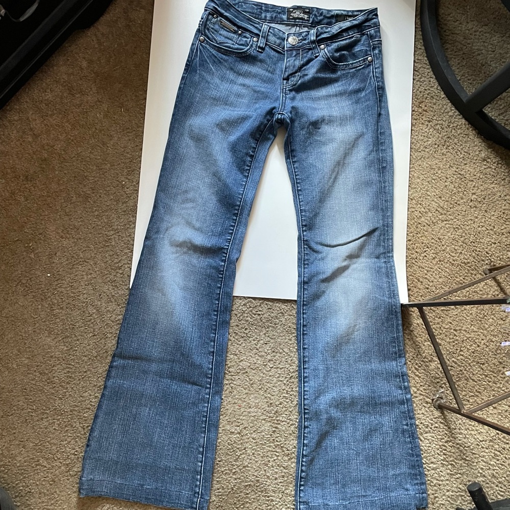 Low rise flared jeans